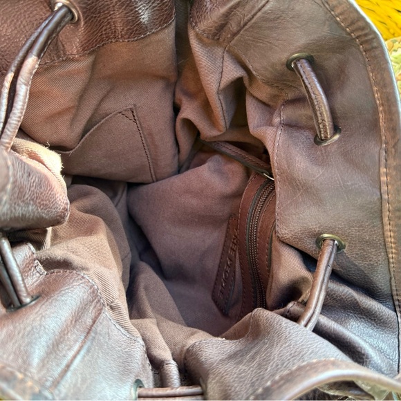 Free People Harlow Leather Bucket Backpack w/Coin & Pouch Bag Charm! - Picture 8 of 16